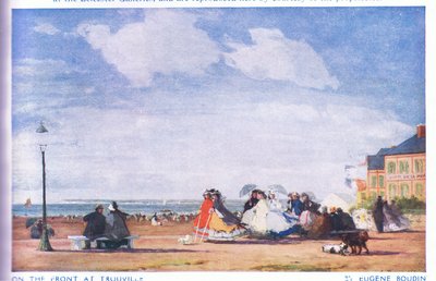 On the front at Trouville by Eugene Louis Boudin